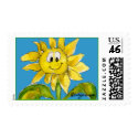 Cartoon Sunflower Postage postage