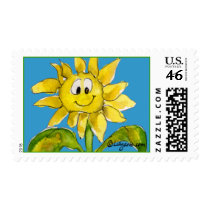 Cartoon Sunflower Postage