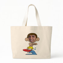 Cartoon Surfer Cut Out Face Template Bags