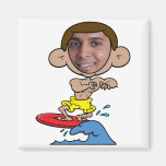 Cartoon Surfer Cut Out Face Template Magnet