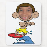 Cartoon Surfer Cut Out Face Template Mousepads