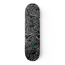 Cartoon Swede - Black / White / Blue Sketch skateboards by angryassociates Cartoon Swede - Black / White / Blue Sketch skateboards