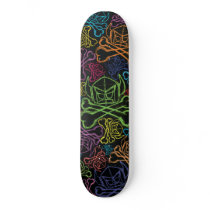 Cartoon Swede - Multicolor Black Sketch 3 Skate Board Deck