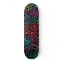 Cartoon Swede - Multicolor Black Sketch Skateboard
