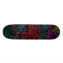 Cartoon Swede - Multicolor Black Sketch Skateboard
