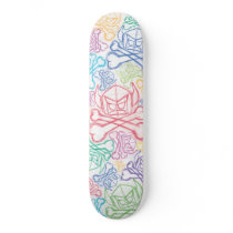 Cartoon Swede - Multicolor White Sketch skateboards by angryassociates Cartoon Swede - Multicolor White Sketch skateboards