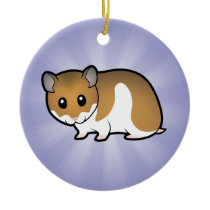Cartoon Syrian Hamster Christmas Tree Ornament