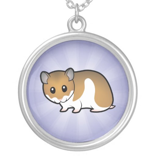 Cartoon Syrian Hamster Custom Necklace
