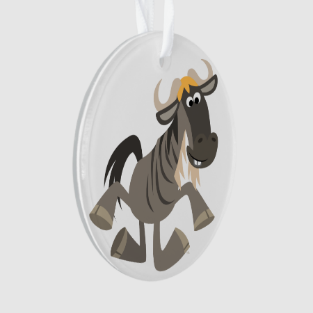 Cartoon Tap Dancing Wildebeest Acrylic Ornament