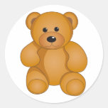 Cartoon Teddy Design Round Stickers