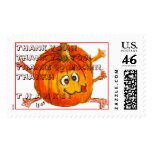 Cartoon Thanksgiving Pumpkin Postage: THANK YOU! 