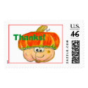 Cartoon Thanksgiving Turban Squash Postage Thanks postage