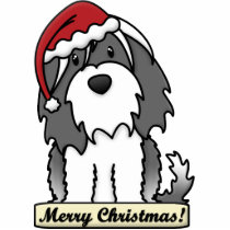 Cartoon Tibetan Terrier Christmas Ornament photo sculptures