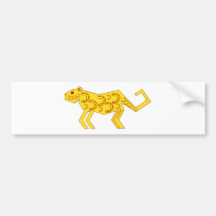 Cartoon Tiger Art Bumper Sticker