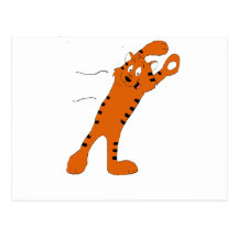 Cartoon Tiger Waving Post Card