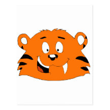 Cartoon Tiger With Sweet Tooth Post Card