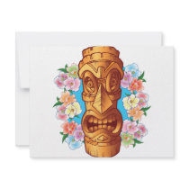 Cartoon Tiki Statue invitations