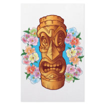 Cartoon Tiki Statue Stationery Design