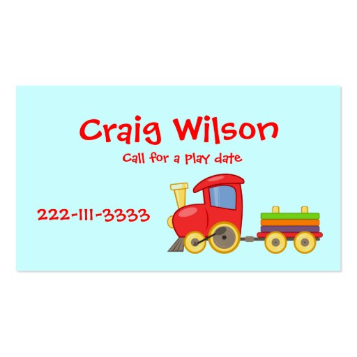 Cartoon Train Calling Card Business Card (front side)