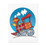 Cartoon Train Engine Postcard