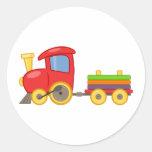 Cartoon Train Round Stickers