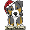 Cartoon Tri Australian Shepherd Christmas Ornament photo sculptures by MenagerieMayhem Cartoon Tri Australian Shepherd Christmas Ornament photo sculptures