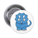 Cartoon Triceratops (blue) Buttons