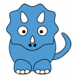 Cartoon Triceratops (blue) Tee Shirts