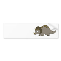 Cartoon Triceratops Bumper Sticker