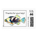 Cartoon Tropical Fish Postage Stamps