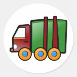 Cartoon Truck Round Sticker