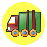 Cartoon Truck Round Sticker