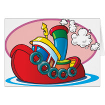 Cartoon Tugboat Cards