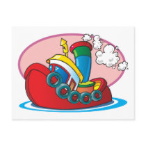 Cartoon Tugboat postcards by wizardofdraws Cartoon Tugboat postcards