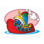 Cartoon Tugboat Postcard