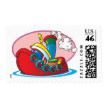 Cartoon Tugboat Stamp
