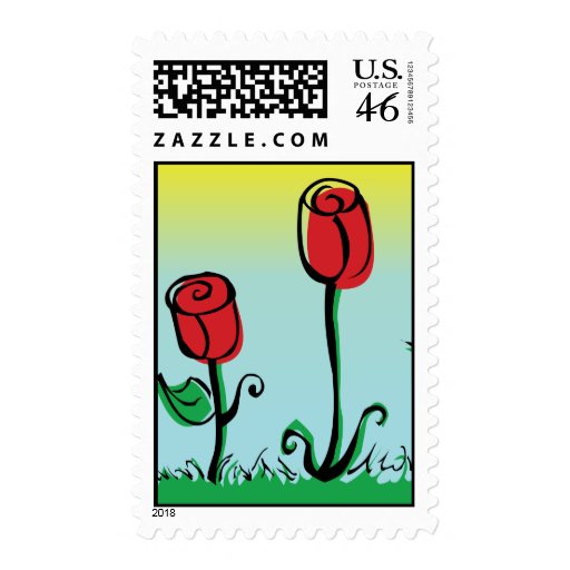 Cartoon Tulips Stamps