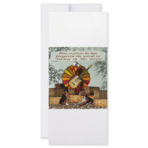 Cartoon Turkey Forgot words Beagle hay Rack Card
