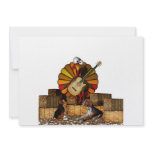 Cartoon turkey on hay with guitar and beagles invite