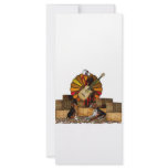 Cartoon turkey on hay with guitar and beagles customized rack card