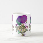 Cartoon turtle and snail with balloons. mugs
