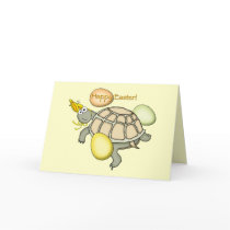 Cartoon turtle Easter bunny! Cards
