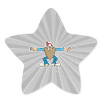 cartoon ump umpire calling SAFE Star Stickers