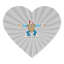 cartoon ump umpire calling SAFE Heart Sticker