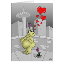 Cartoon Valentines Cards True Love 2 cards
