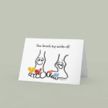 Cartoon Valentines Day Cute Feet Greeting Card