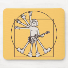 Cartoon Vitruvian Rocker Mouse Pad