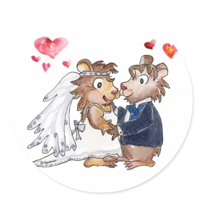 Cartoon Wedding Couple Stickers by zooogle