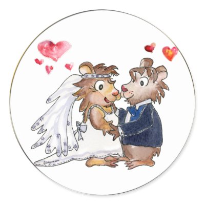 Cartoon Wedding Couple Stickers by zooogle