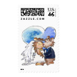 Cartoon Wedding Dance Couple postage